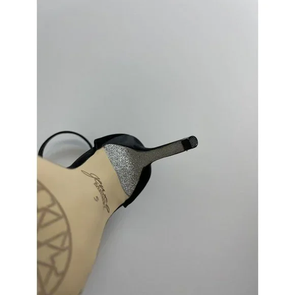 Badgley Mischka Black Heels with Silver Accents - Picture 4 of 5